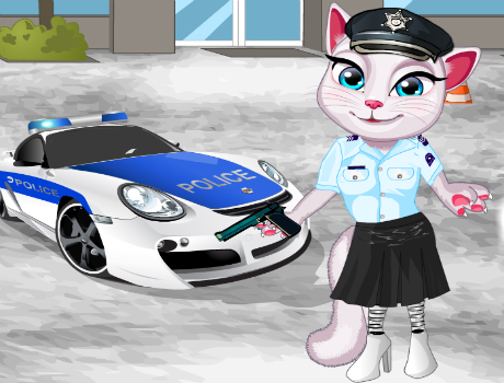 Angela rendőrként állatos öltöztetős játék