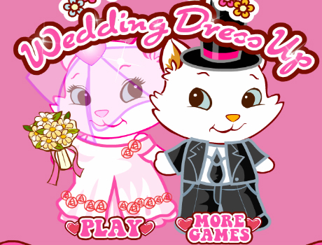 Cica menyasszony és vőlegény állatos öltöztetős játék