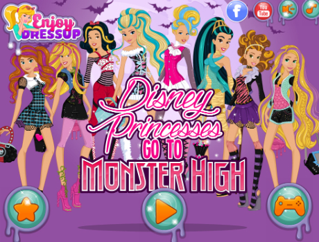 Hercegnők Monster high stílusban öltöztetős játék
