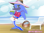 Lány delfin divat állatos öltöztetős játék