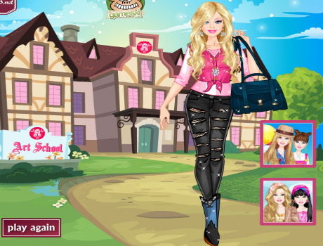 Diák lány Barbie öltöztetős játék