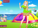 Camping stílus Barbie öltöztetős játék