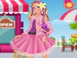 Pöttyös stílus Barbie öltöztetős játék